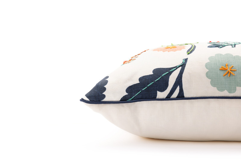 Array Indigo Alice Kettle Embroidered Cushion