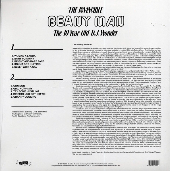 BEANY MAN - INVINCIBLE BEANY MAN (THE 10 YEAR OLD D.J. WONDER)
