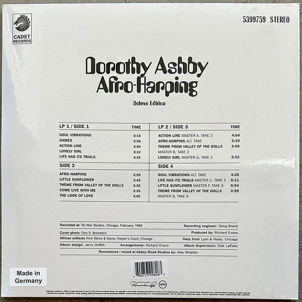 DORORTHY ASHBY - AFRO HARPING  (2xLP DELUXE/CLEAR)