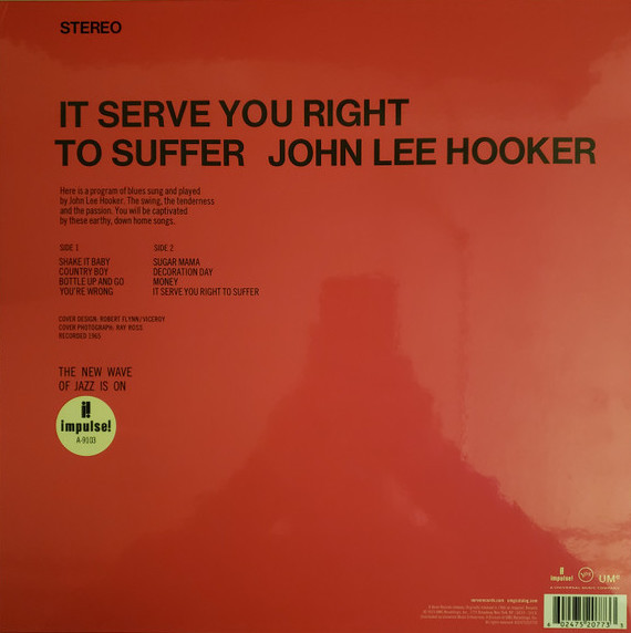 JOHN LEE HOOKER -  It Serve You Right To Suffer