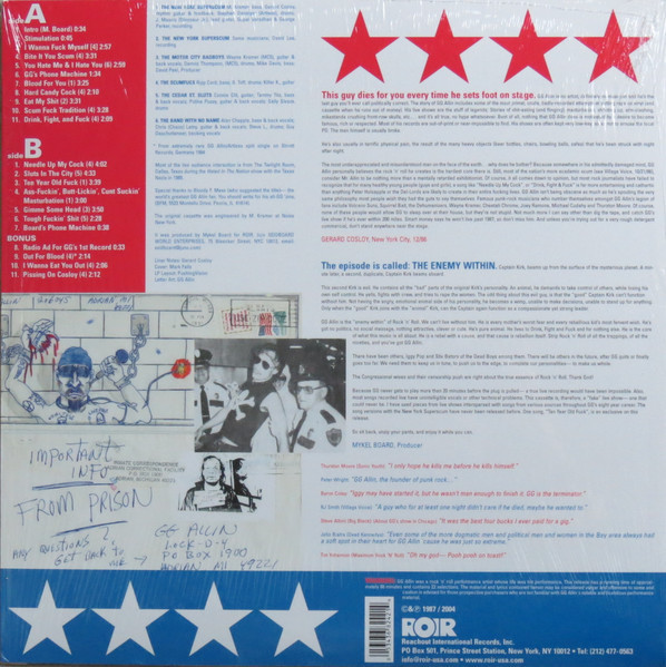 GG ALLIN - HATED IN THE NATION