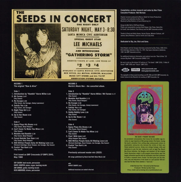 SEEDS - RAW & ALIVE - DELUXE EDITION(2XLP W/8-PG BOOKLET)