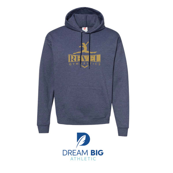 Revel Navy Blue Hoodie with Gold logo