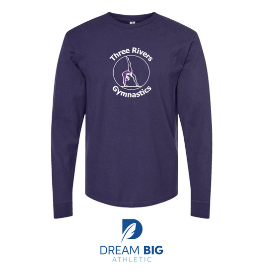 Three Rivers Long Sleeve T in Navy Blue