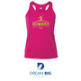 Revel Hot Pink Tank Top with Gold Glitter logo