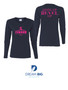 Revel "Level Up Revel Up" Navy Blue Long Sleeve T with Hot Pink Logo