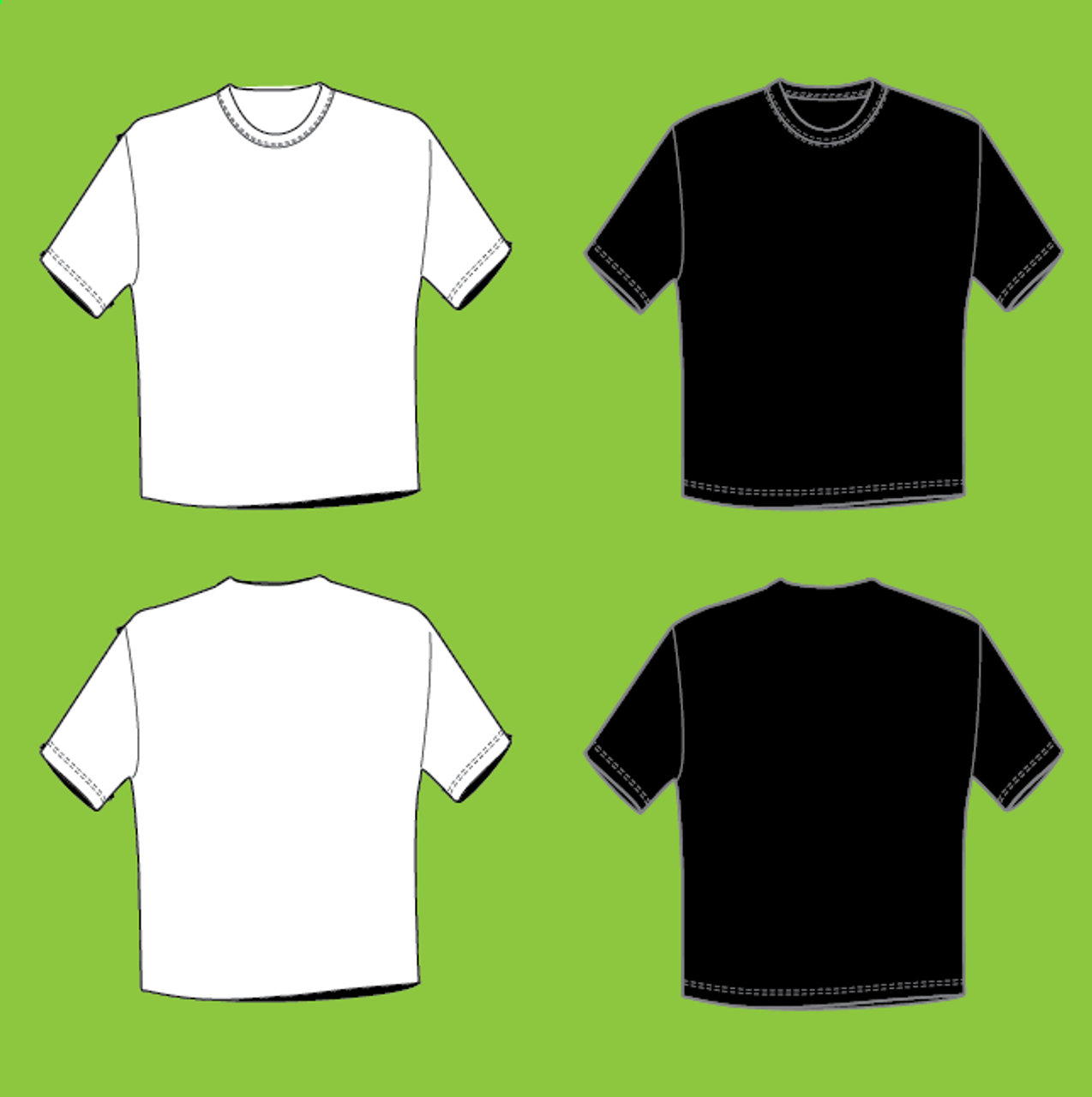 Black T Shirt Front And Back Vector Art, Icons, and Graphics for