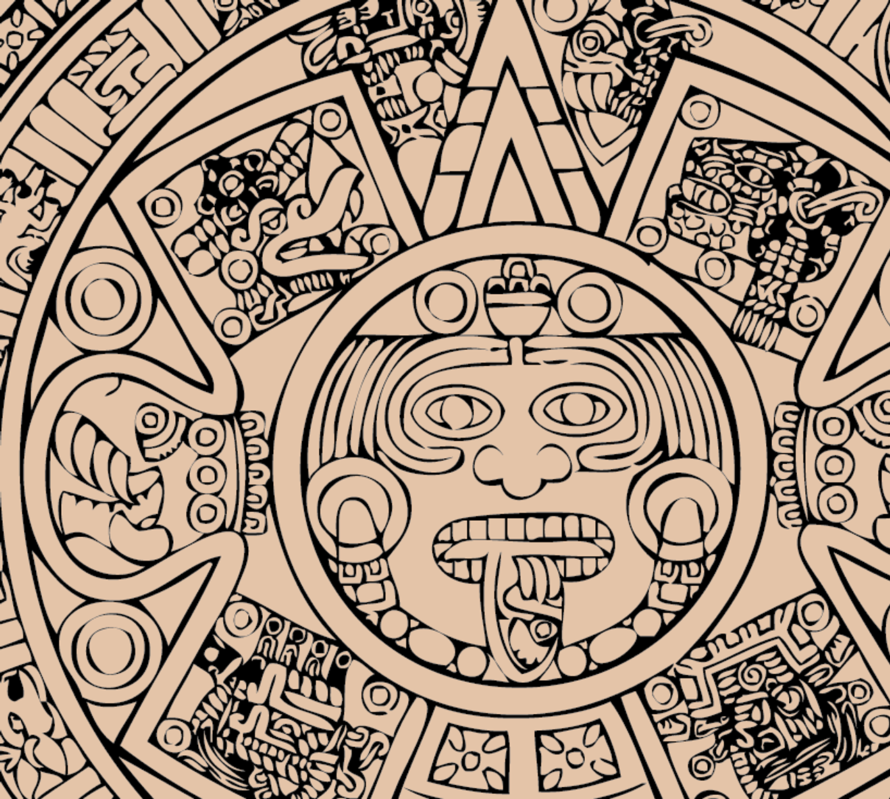 Buy vector mayan calendar icon logo graphic royalty-free vectors