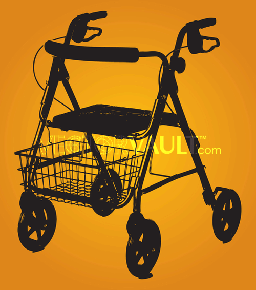 buy vector elderly walker silhouette