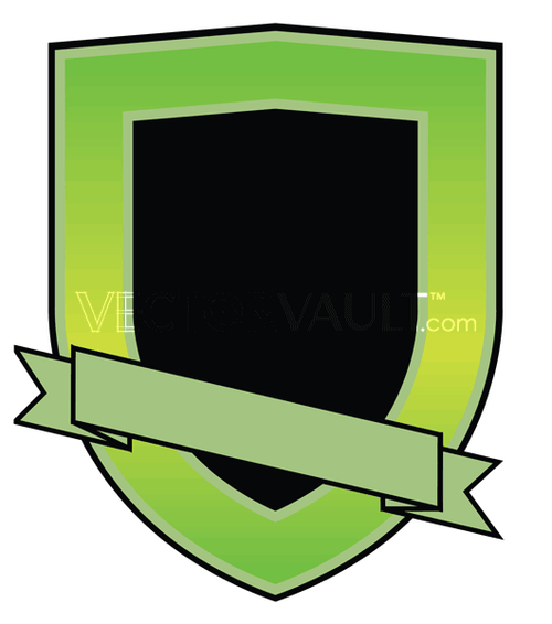 Buy vector shield with ribbon illustration royalty-free