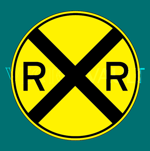 vector rail road crossing sign