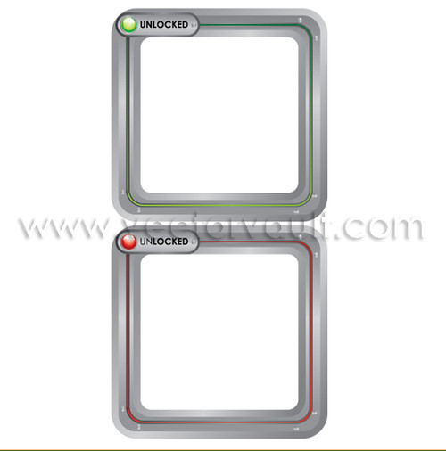 buy vector rounded metal frames unlocked and locked states image
