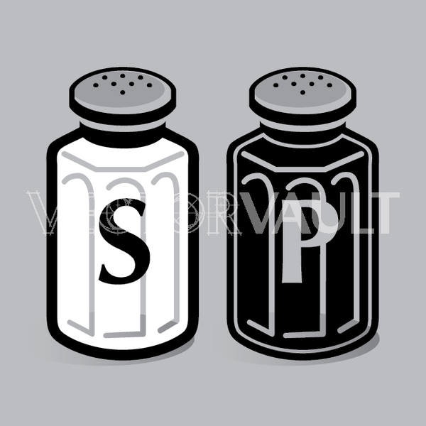 vector salt and pepper shakers