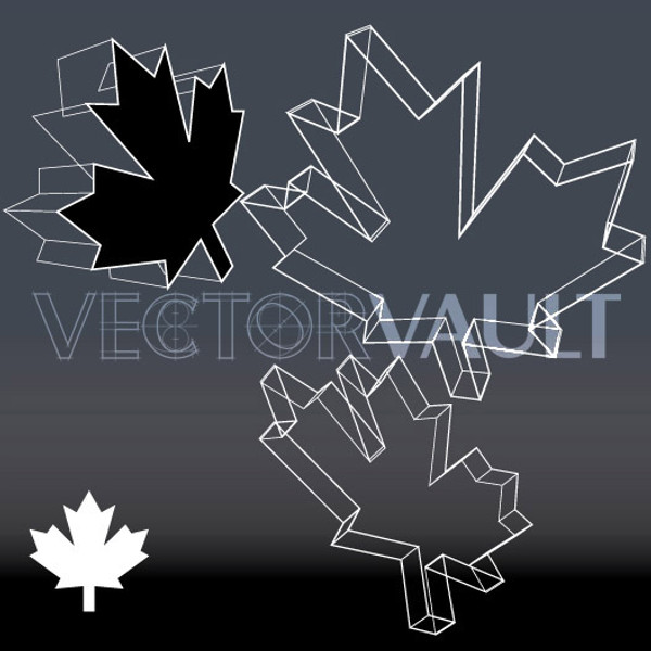 Buy Vector Wireframe Maple Leaf free vectors