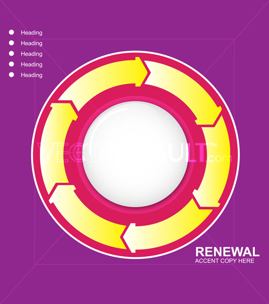 Vector continuous circle flow chart