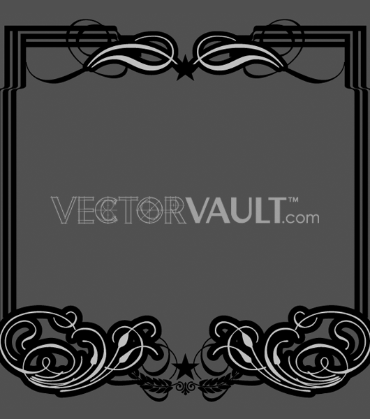 Buy vector frame with flourishes icon logo graphic royalty-free vectors