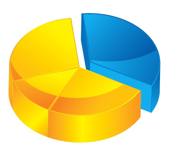 buy vector 3D pie chart icon illustration