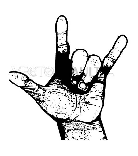 buy vector rock on hand gesture image
