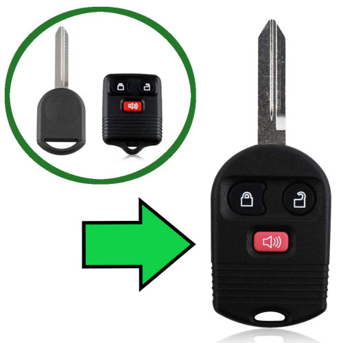 Modify to 1 Unit. Ford F-100 Remote Key Fob 3 Button