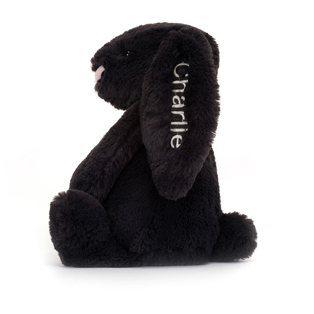 Personalised Bashful Inky Bunny Medium - Official Jellycat