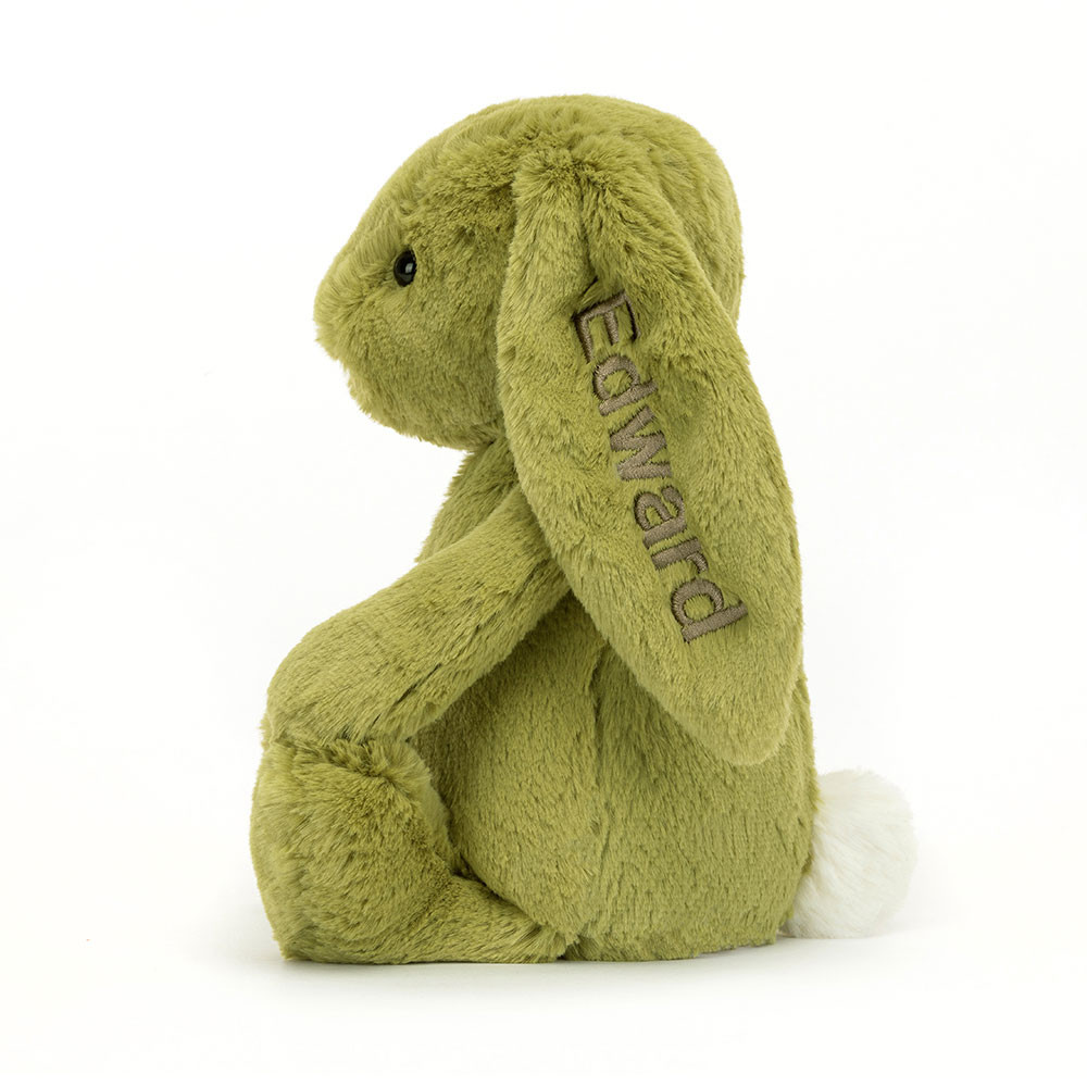 Medium Bashful Moss Bunny 緑うさぎ Personalised Bashful Moss Bunny Medium - Official Jellycat