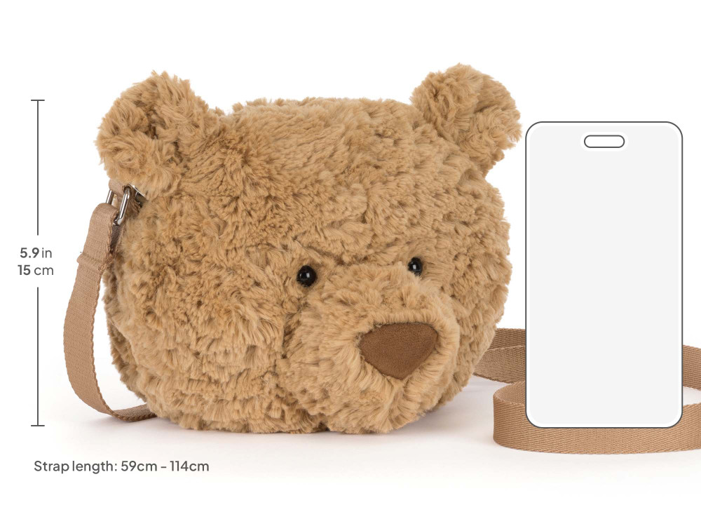 Bartholomew Bear Shoulder Bag, size chart