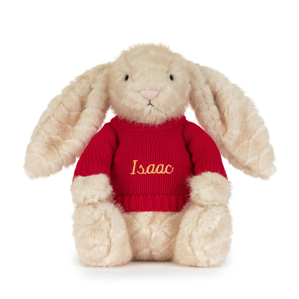 Franilla Luxe Bunny with Personalised Red Jumper, View 4