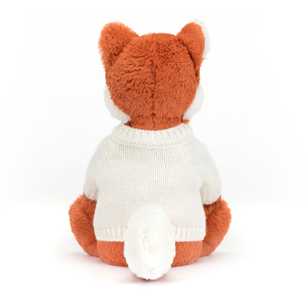Bashful Fox Cub with Personalised Cream Jumper, View 3