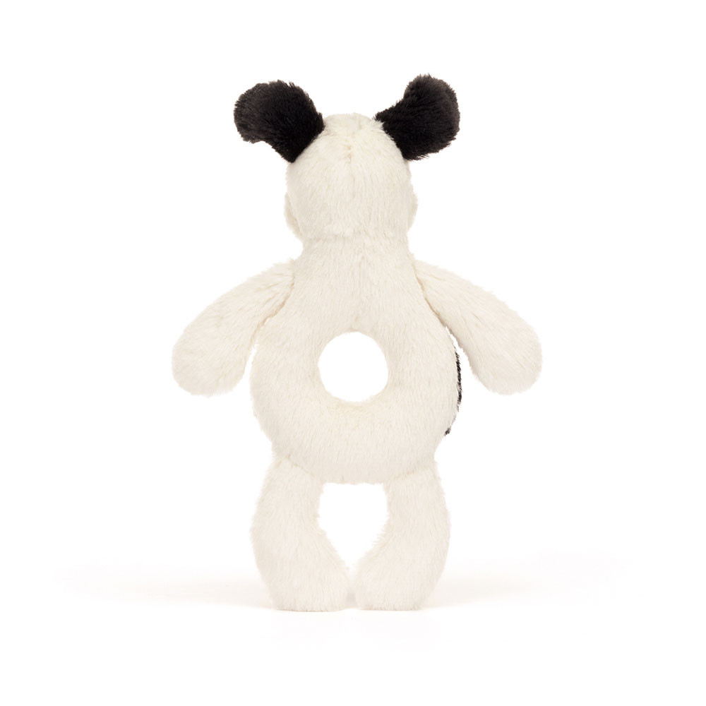 Bashful Black & Cream Puppy Ring Rattle, View 3