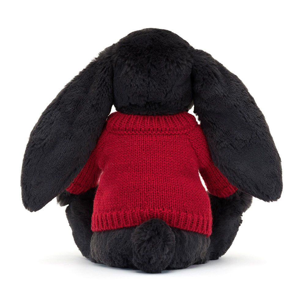 Bashful Inky Bunny with Personalised Red Jumper, View 3