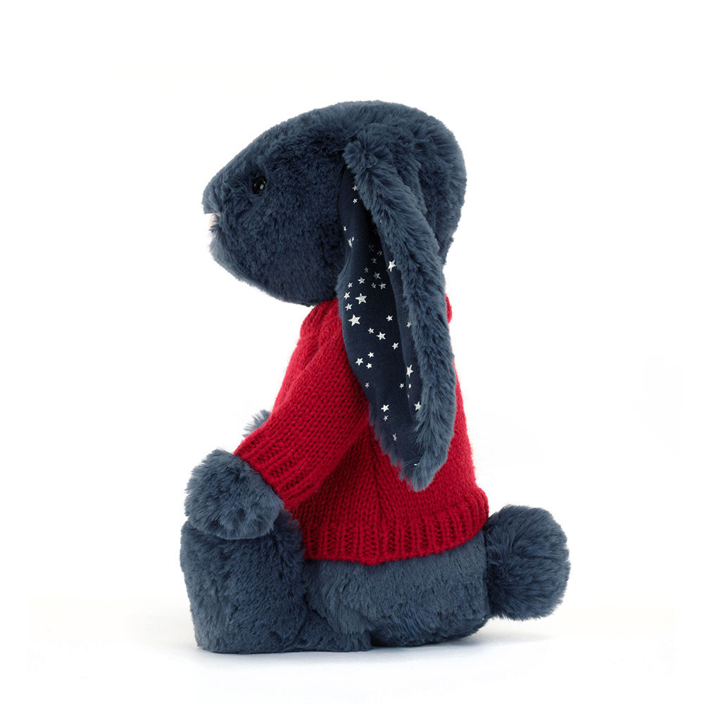 Bashful Stardust Bunny with Personalised Red Jumper - Official Bashful Stardust Bunny with Personalised Red Jumper - Official