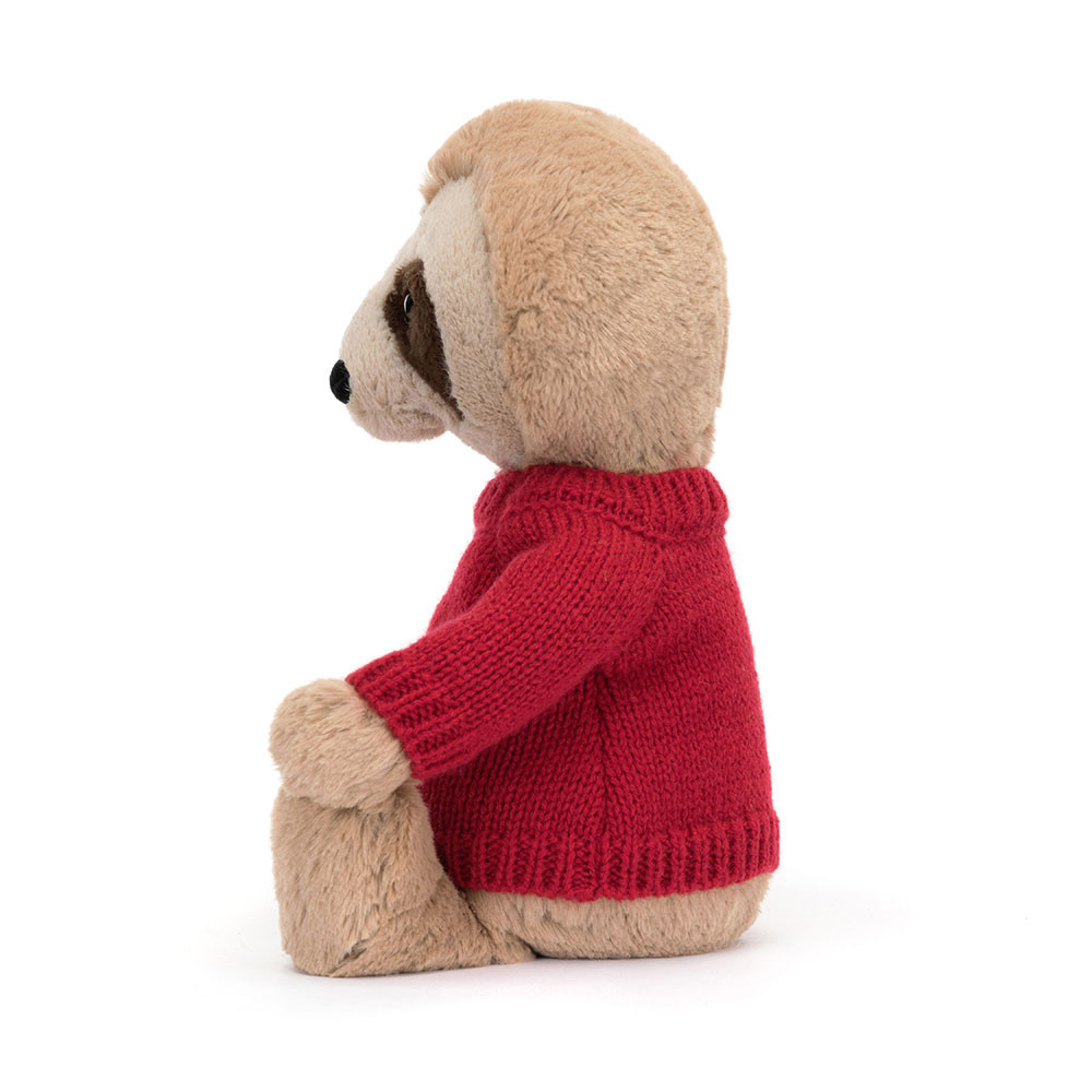 Bashful Sloth with Personalised Red Jumper, View 2