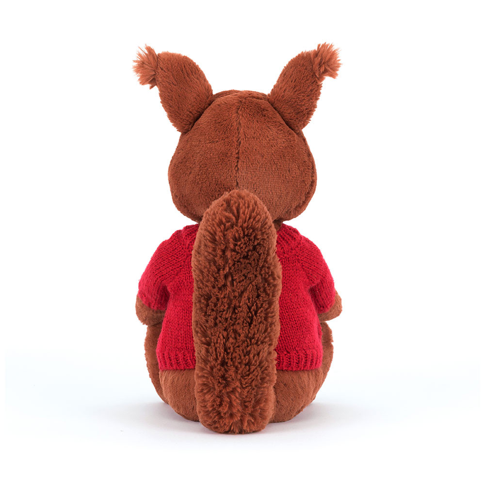Bashful Squirrel with Personalised Red Jumper, View 4