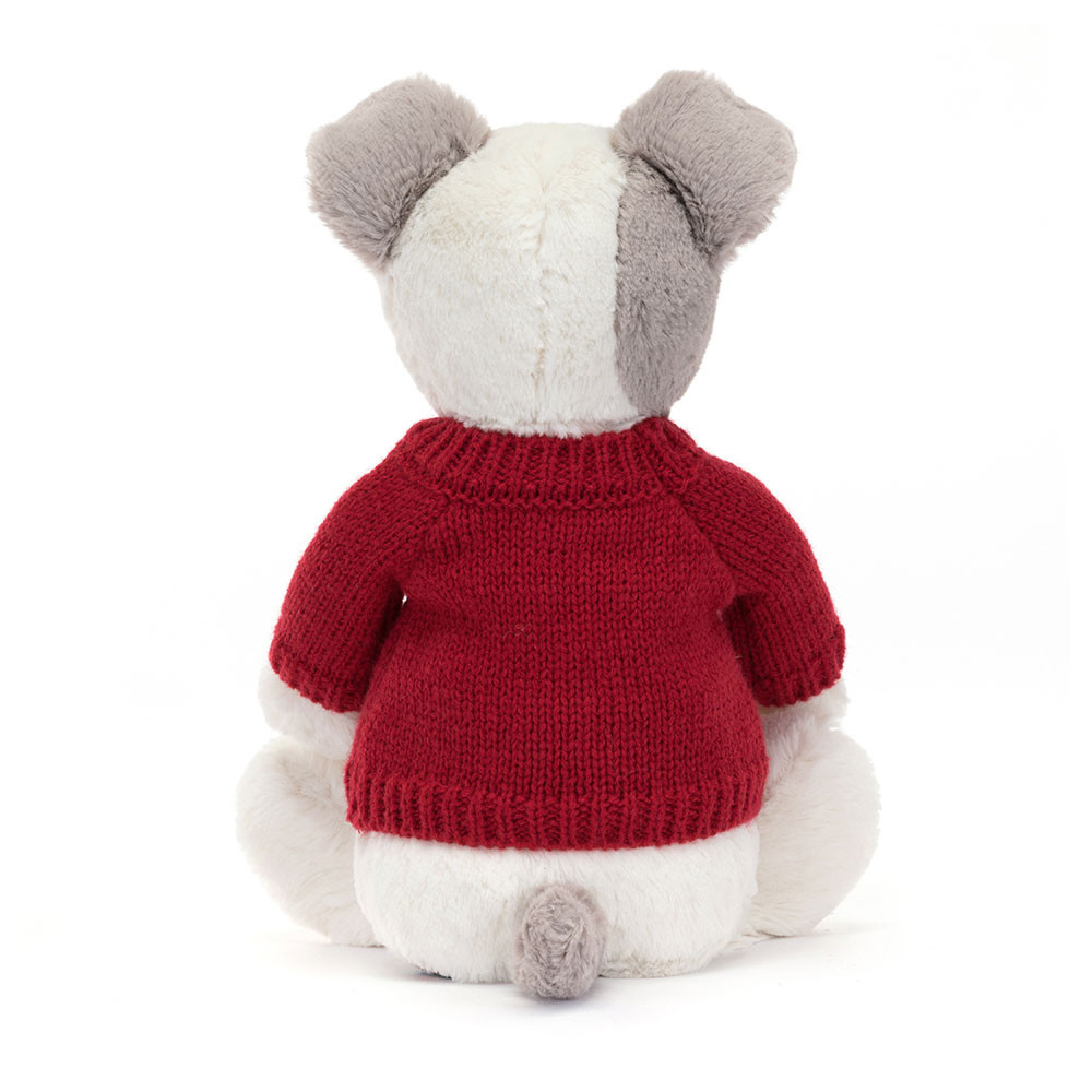 Bashful Terrier with Personalised Red Jumper, View 3