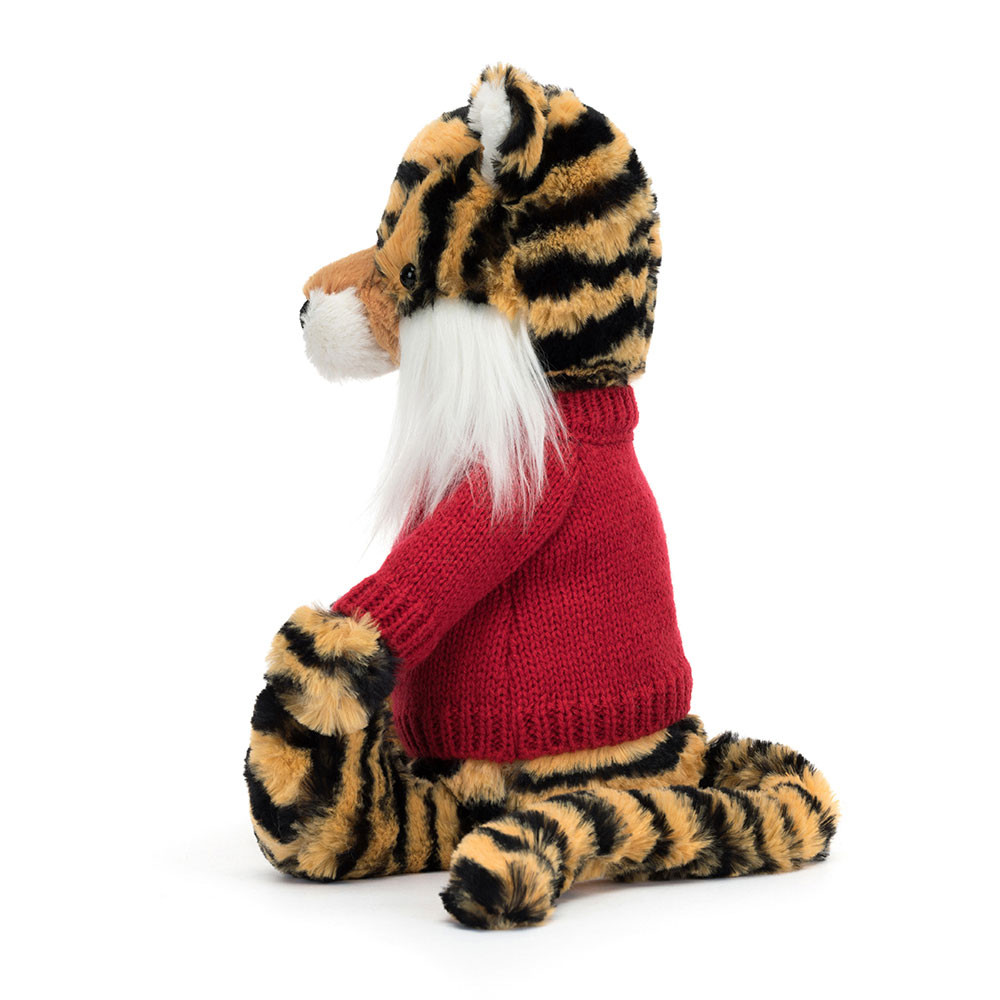 Bashful Tiger with Personalised Red Jumper, View 2
