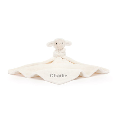 Personalised Bashful Lamb Soother, View 4