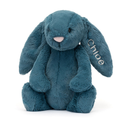 Personalised Bashful Mineral Blue Bunny Medium, View 4