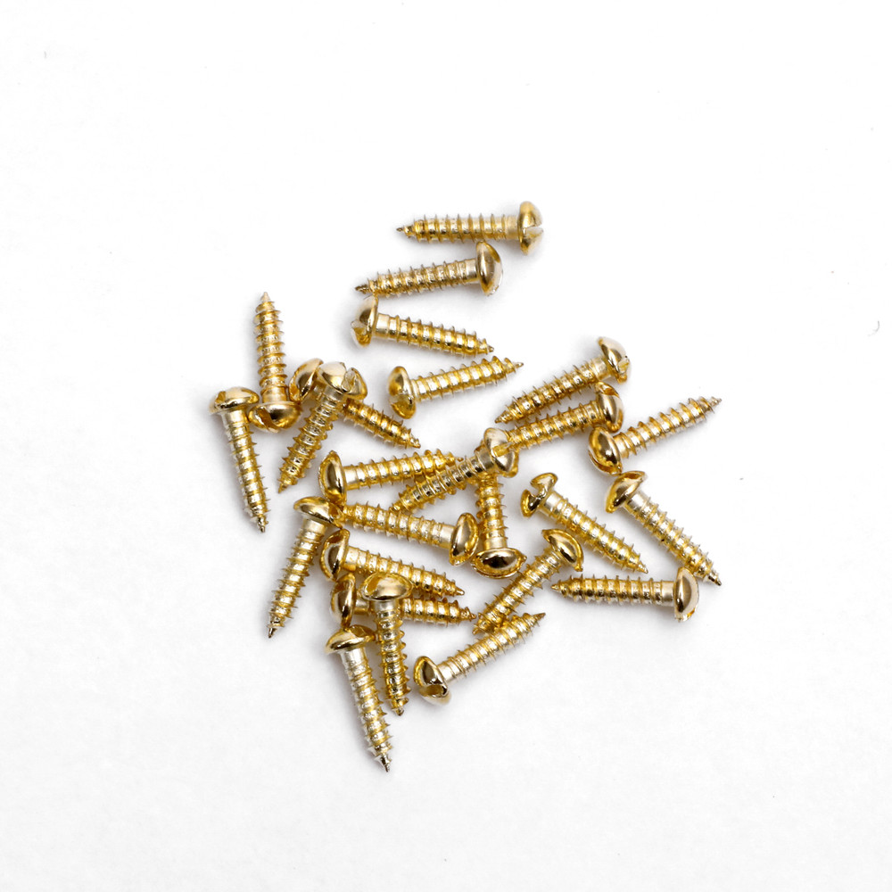 3/8" Gold Color Steel Self-Threading Screws Slot-Head