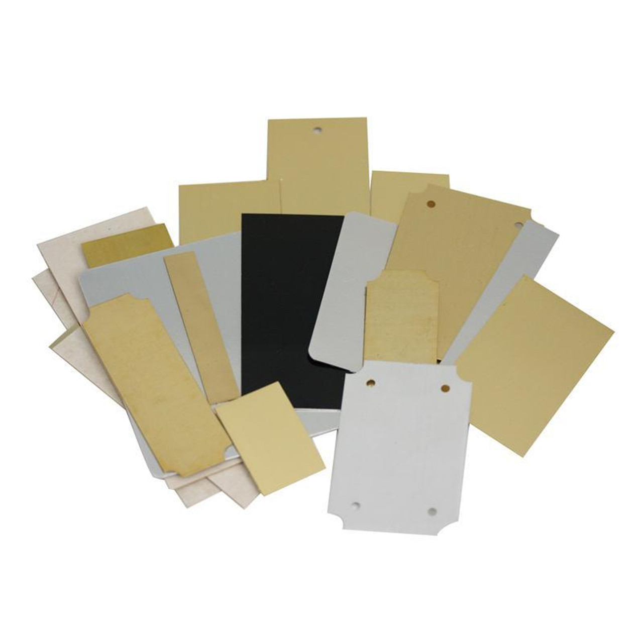 Laser Engraving Blank Plate Assortment 15 piece Aluminum Gold, Silver, &  Black