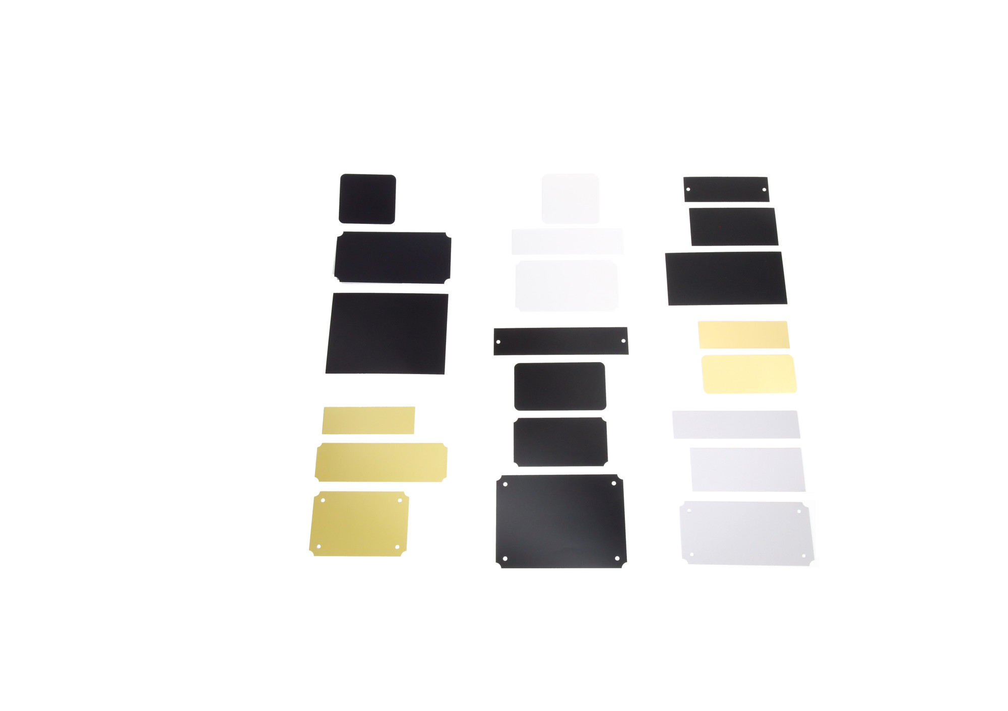 Laser Engravable Metal Plate Blanks 20pc Mixed 3-Colors