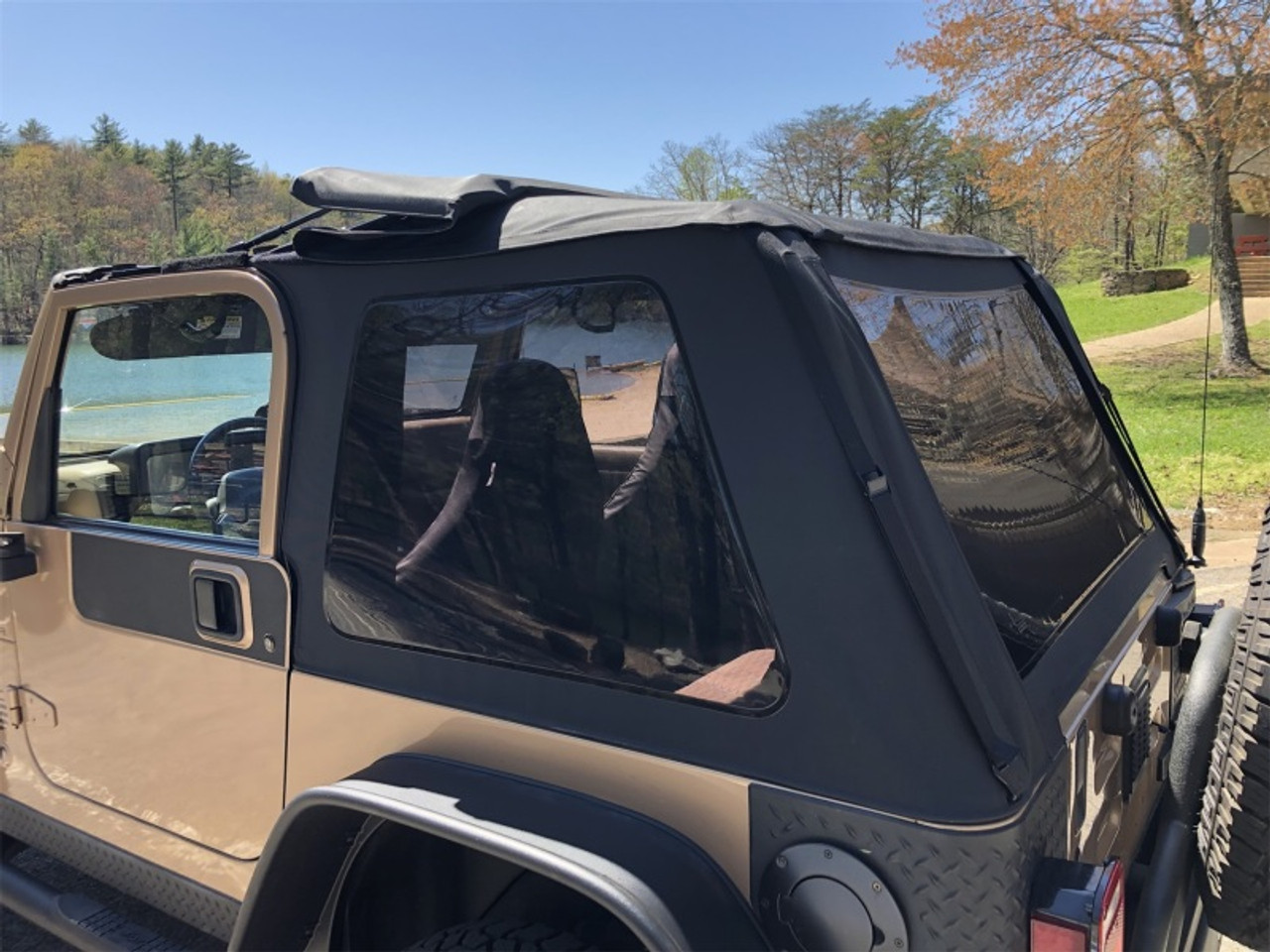 Rampage 18-21 Jeep Wrangler (JL) Unlimited Frameless TrailView Fastback  Soft Top Kit - Black Diamond