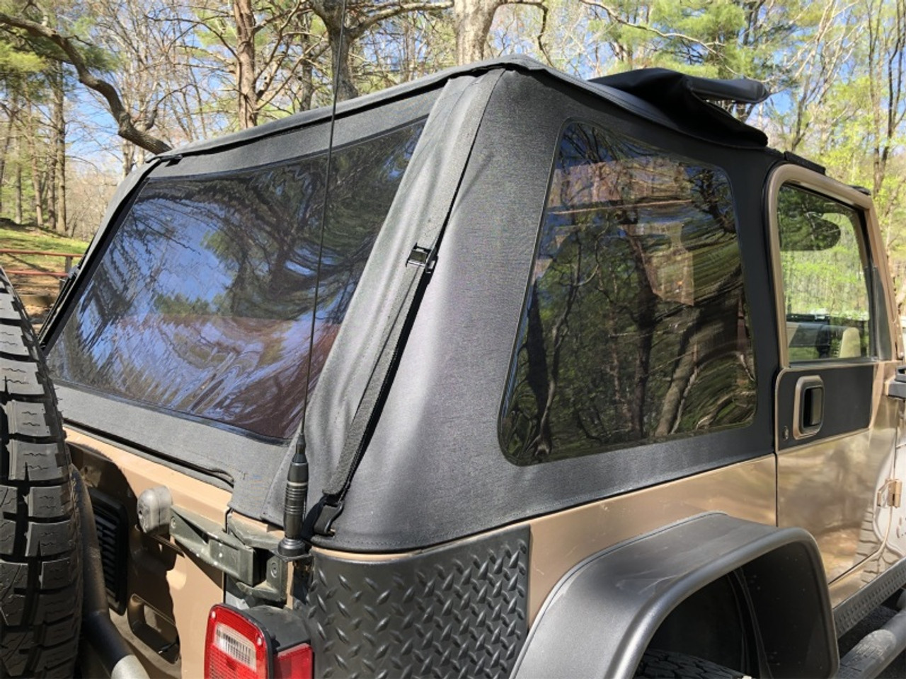 Rampage 18-21 Jeep Wrangler (JL) Unlimited Frameless TrailView Fastback  Soft Top Kit - Black Diamond