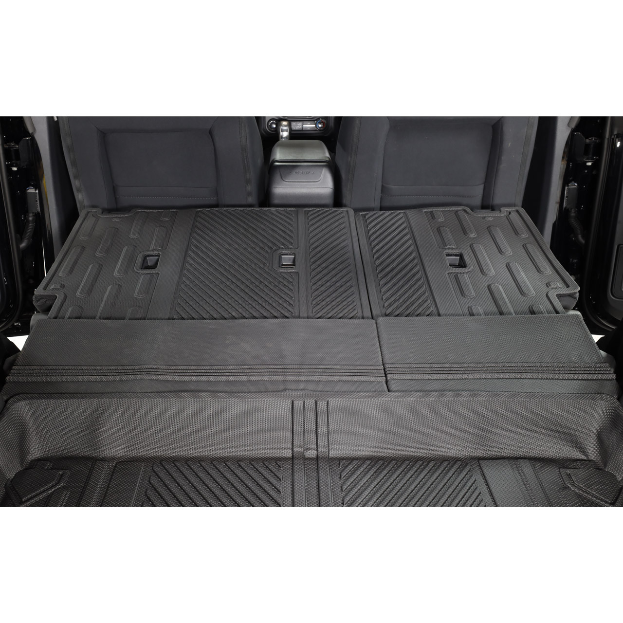 IAG I-Line 4PC Molded Rear Seat Protector Mats for 2021+ Ford Bronco Four Door - Installed 2