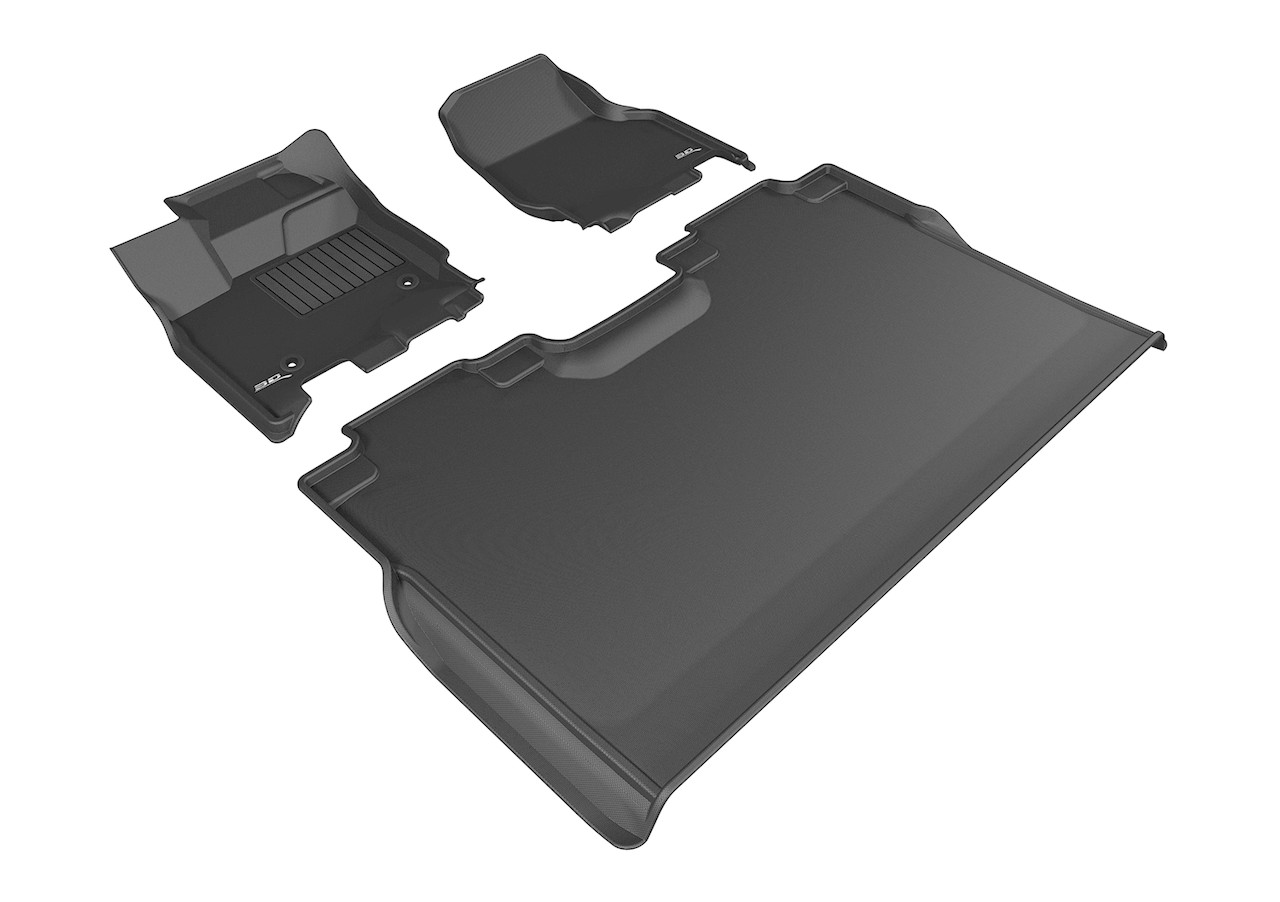 3D MAXpider Kagu 1st & 2nd Row Floormats for 2015-2020 Ford F-150 Supercrew - Black