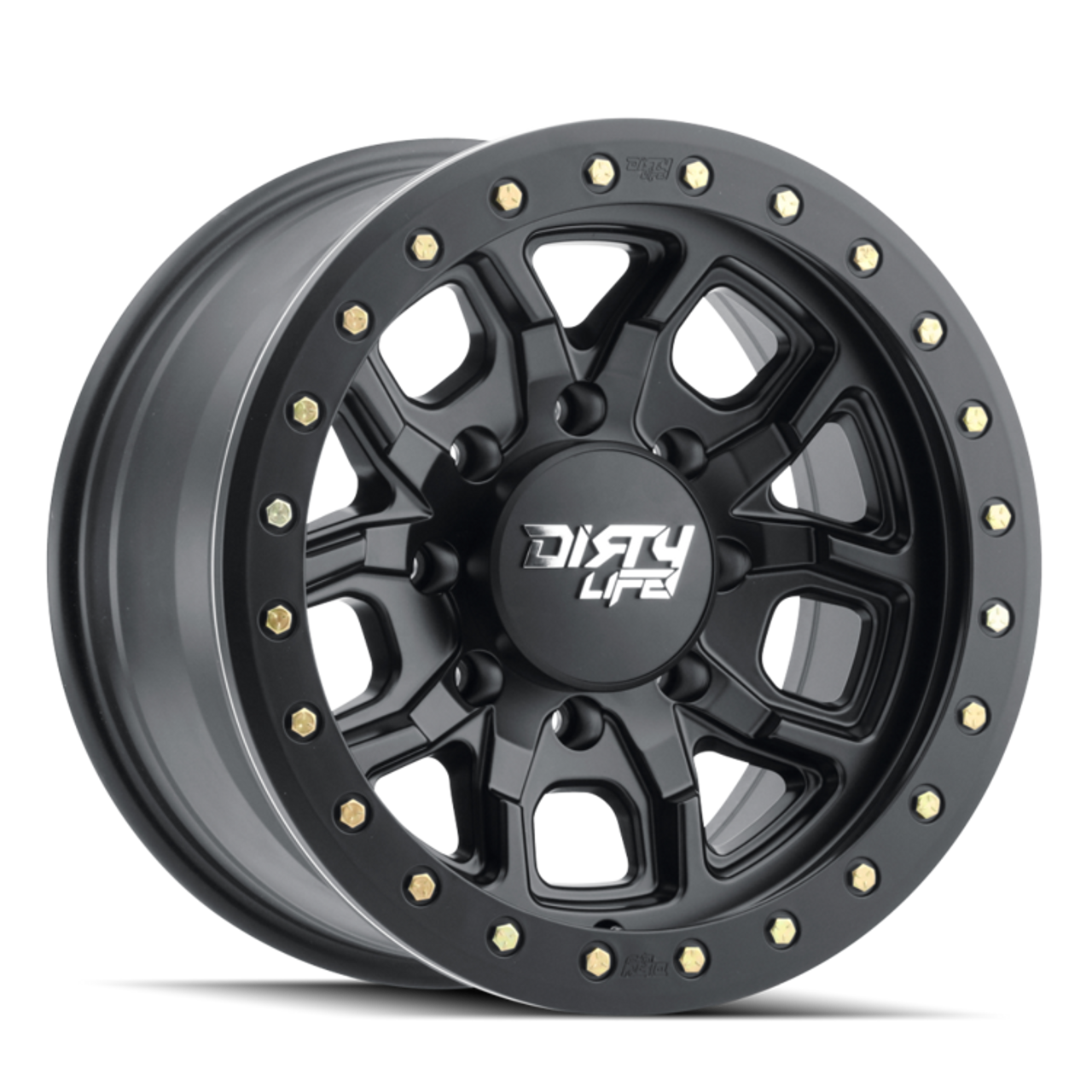 Dirty Life 9303 DT-1 17x9/5x114.3 BP/-12mm Offset/72.6mm Hub Matte Black Wheel - Beadlock - 9303-7965MB12