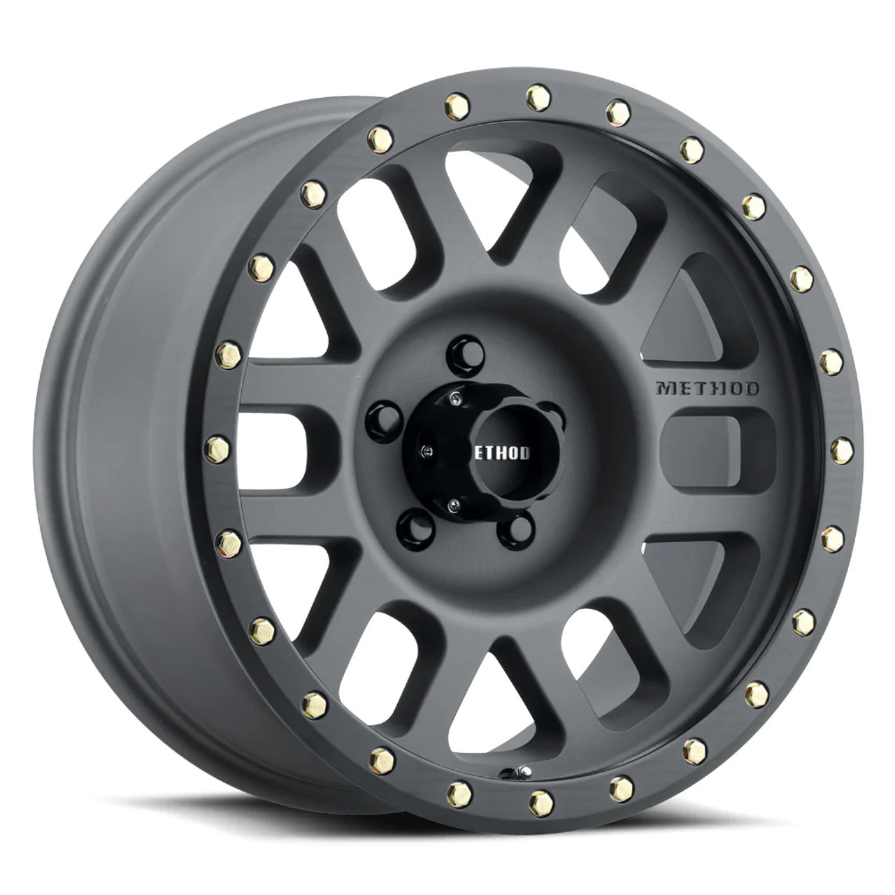 Method MR305 NV 17x8.5 / 0mm Offset / 5x5 BP / 94mm CB / Titanium - Matte Black Lip Wheel