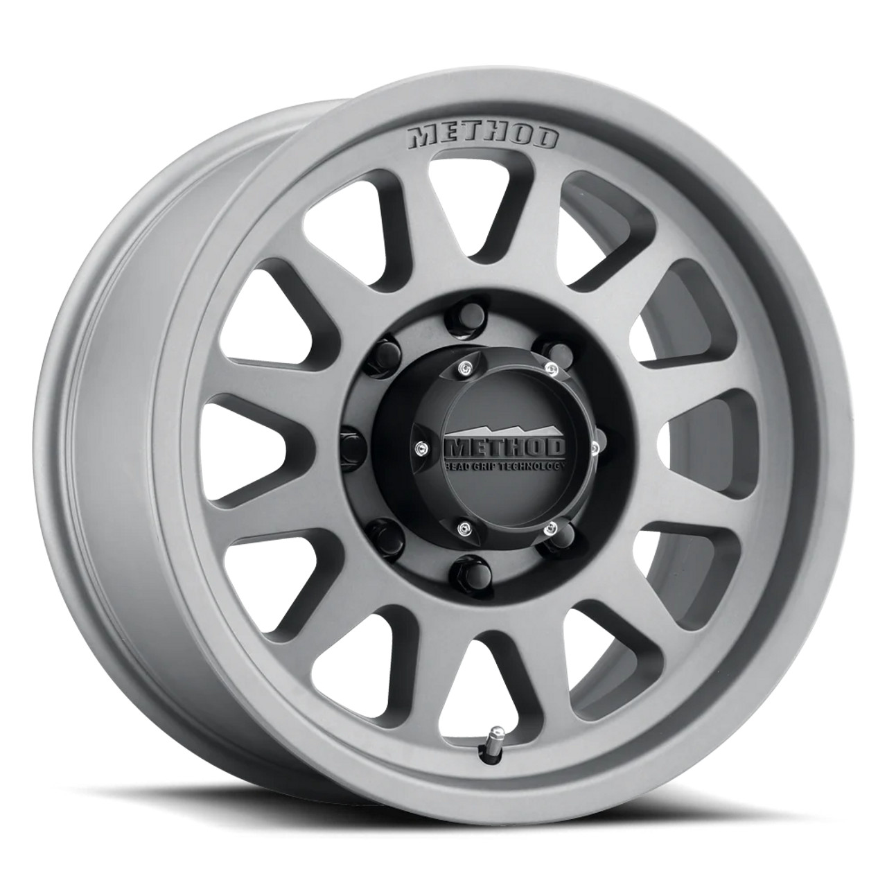 Method MR704 HD 17x9 18mm Offset 8x180 130.81mm CB Titanium Wheel