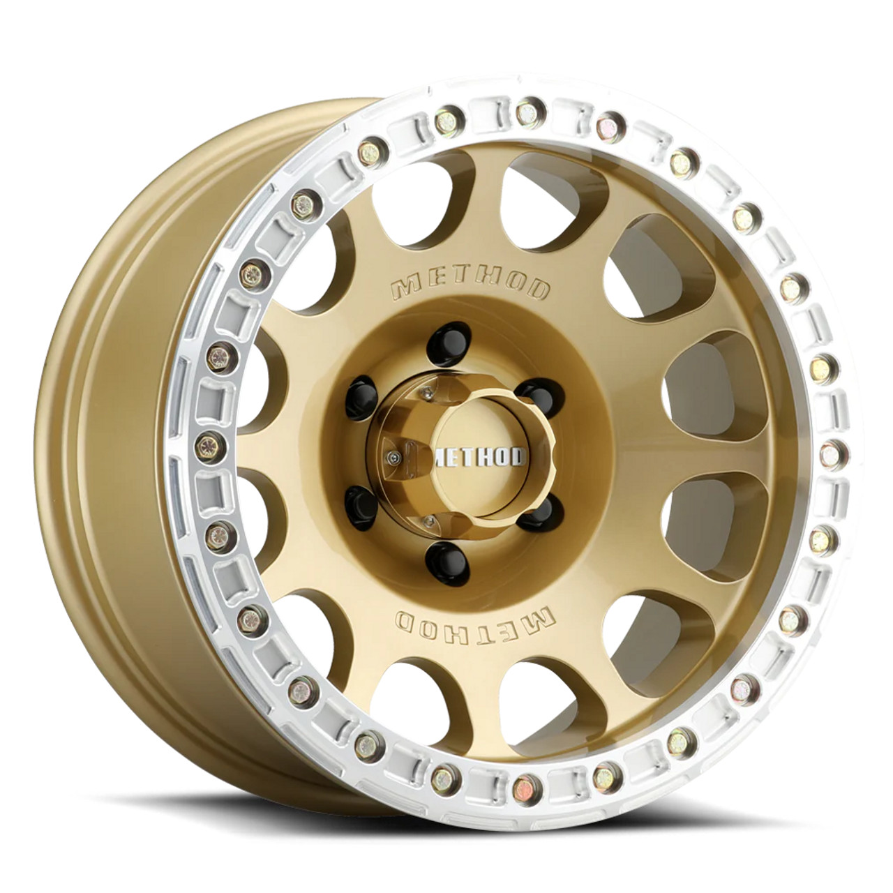 Method MR105 Beadlock 17x9 -38mm Offset 6x5.5 3.50in BS 108mm CB - Gold Wheel