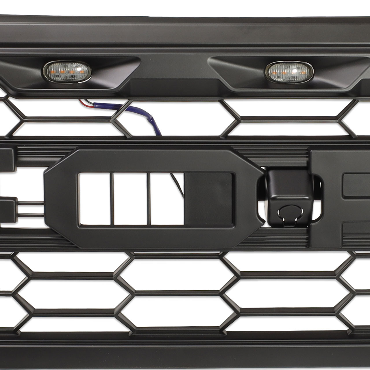 IAG I-Line Front Grille Matte Black Raptor Style for 2021+ Ford Bronco - Close-Up