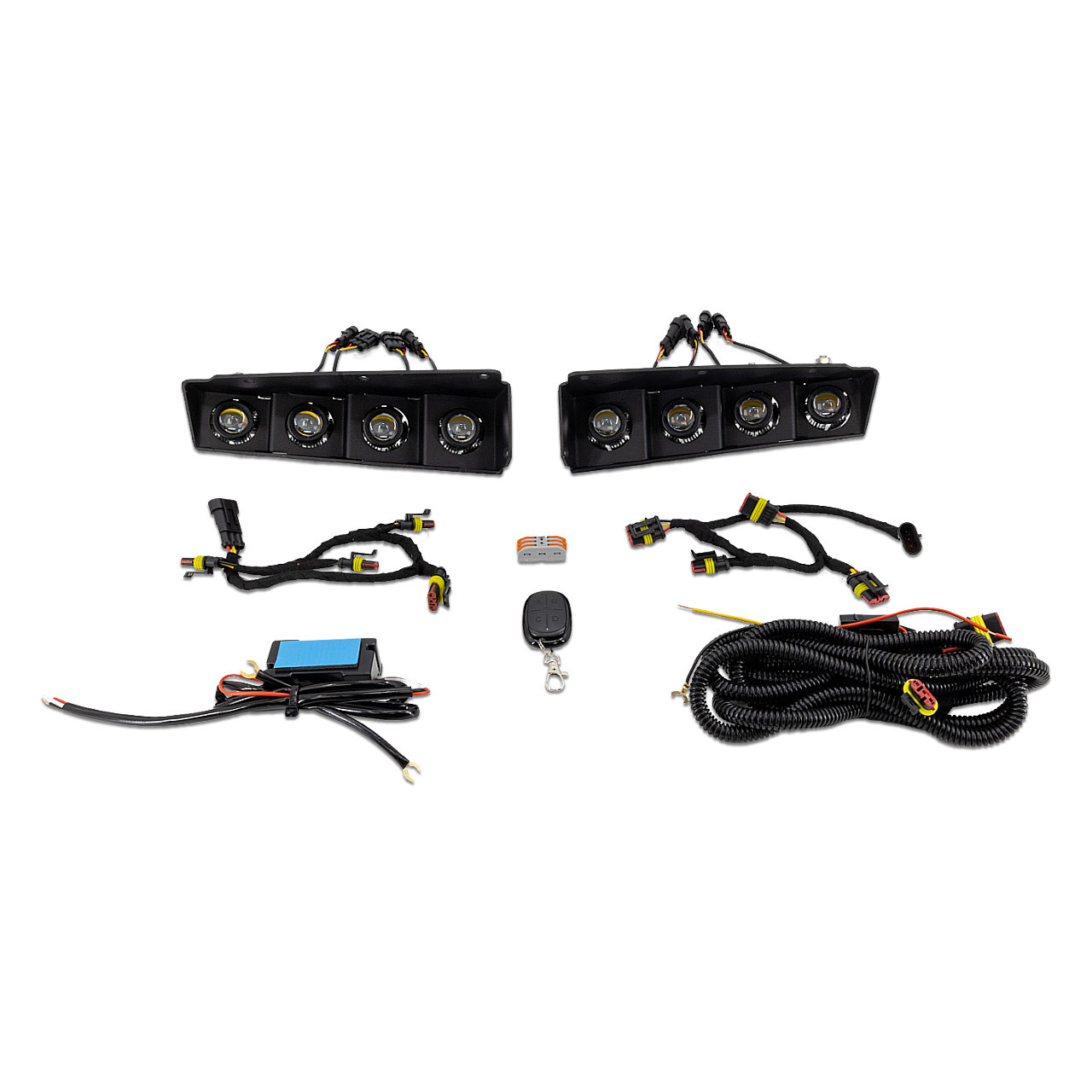 IAG I-Line 4 Lamp Fog Light Kit with Wireless Remote Control for 2021+ Ford Bronco - Parts Layout